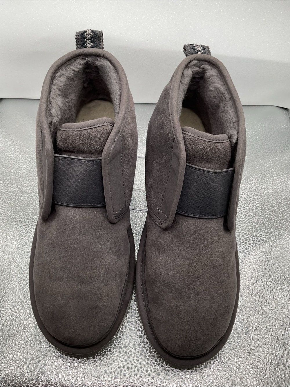 Ugg Neumel Flex Pull On Boots Gray Suede Plush Sherling 1106995 Men's Size 11